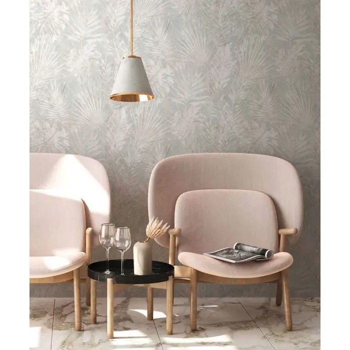 As Creation|Papier Peint style floral blanc et gris|Papier Peint