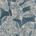 As Creation|Papier Peint feuilles grandes moderne bleu pétrole|Papier Peint