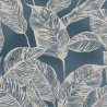 As Creation|Papier Peint feuilles grandes moderne bleu pétrole|Papier Peint