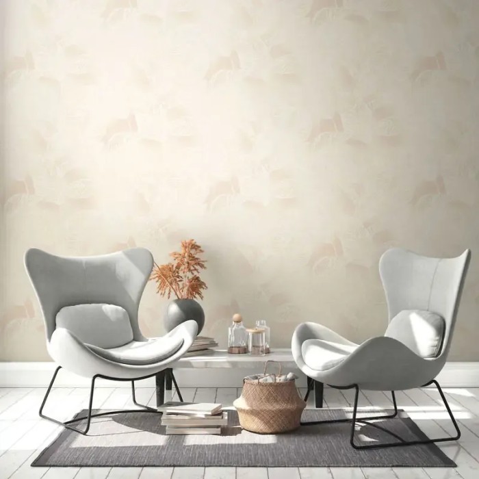 Papel pintado hojas grandes floral beige - As Creation Natural Living 386633