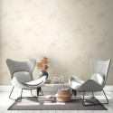 As Creation|Papel pintado hojas grandes floral beige|Moderno