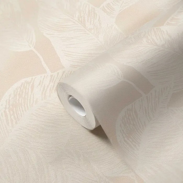 As Creation|Wallpaper large floral leaves beige|Modern