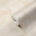 As Creation|Papel pintado hojas grandes floral beige|Moderno