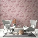 Papel pintado hojas grandes floral rosa - As Creation Natural Living 386634