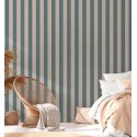 As Creation|Wallpaper blue and beige bicolor stripes|Stripes