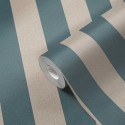As Creation|Wallpaper blue and beige bicolor stripes|Stripes