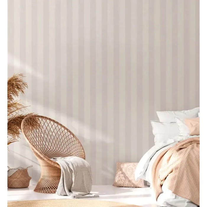 As Creation|Papier Peint rayures bicolores gris clair et blanc|Rayures