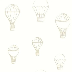 Caselio|Kids wallpaper hot air balloons in mint green|Children's