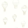 Caselio|Papel pintado infantil globos aerostáticos blanco y beige|Infantil