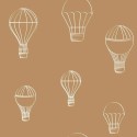 Caselio|Kids wallpaper hot air balloons in brown|Children's
