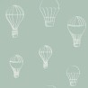 Caselio|Papel pintado infantil globos aerostáticos verde menta|Infantil