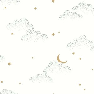 Casadeco|Kids wallpaper white and green jungle animals|Children's