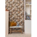 Caselio|Papier peint enfant jungle tropicale florale marron|Jeunesse