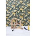 Caselio|Papier peint enfant jungle tropicale bleu nuit|Enfants