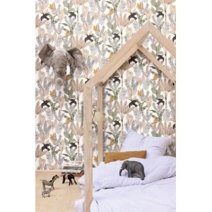 Casadeco|Papier peint enfant village de souris blanc et beige|Enfants 2