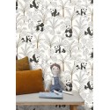 Caselio|Papel pintado infantil osos panda verde|Infantil
