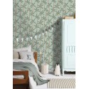 Caselio|Kids wallpaper exotic palms white and green|Children's