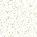 Caselio|Papel pintado infantil animales del bosque blanco y beige|Infantil