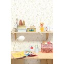 Caselio|Papier peint enfant animaux de la forêt blanc et beige|Enfants