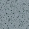 Caselio|Kids wallpaper forest animals blue gray|Children's