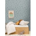 Caselio|Kids wallpaper forest animals blue gray|Children's