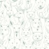 Caselio|Papier peint enfant animaux de la forêt blanc et vert|Enfants