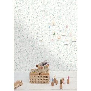 Casadeco|Papier peint enfant village de souris blanc multicolore|Enfants 2