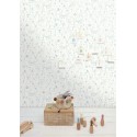 Caselio|Papier peint enfant animaux de la forêt blanc et vert|Enfants