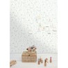 Caselio|Papier peint enfant animaux de la forêt blanc et vert|Enfants