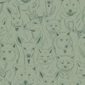 Caselio|Papier peint enfant animaux de la forêt verts|Enfants
