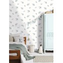 Caselio|Kids wallpaper foxes white and blue gray|Children's