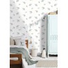 Caselio|Papier peint enfant renards blanc et bleu gris|Enfants