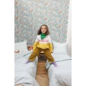 Caselio|Papier peint enfant écureuils, hiboux et animaux de la forêt bleu gris|Enfants