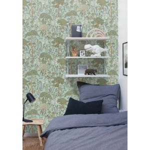 Casadeco|Papier peint museline vert émeraude|Vert 2