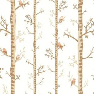 As Creation|Pink children's wallpaper with forest animals|Children's