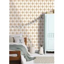 Caselio|Kindertapete Harlekin-Rauten in Beige und Braun|Jugend