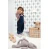 Caselio|Papier peint enfant losanges arlequin bleu gris|Enfants