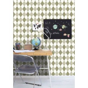 Casadeco|Blue rhombus wallpaper in geometric English style|Rhombus 2