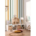 Caselio|Papier peint rayures enfants multicolores|Jeunesse