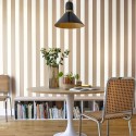 Caselio|Papel pintado rayas marrón y blanco para salón|Rayas