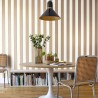 Caselio|Papel pintado rayas marrón y blanco para salón|Rayas