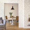 Caselio|Papier peint rayures marron et blanc salon|Rayures