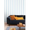 Caselio|Blue striped wallpaper with gold outline|Stripes