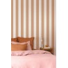 Caselio|Papier peint rayures marron filet cuivre|Rayures