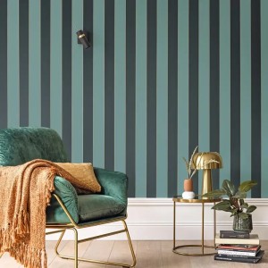 Caselio|Papier peint rayures marron et blanc salon|Rayures 2