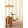 Caselio|Tapete breite zweifarbige beige-weiße Streifen|Streifen
