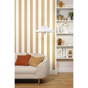 Casadeco|Papier peint rayures vertes effet lin|Rayures 2