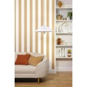 Caselio|Papier peint rayures larges bicolores blanc et or|Rayures