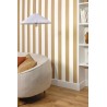 Caselio|Wide bicolor white and gold striped wallpaper|Stripes