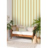 Caselio|Wide bicolor green and ochre striped wallpaper|Stripes